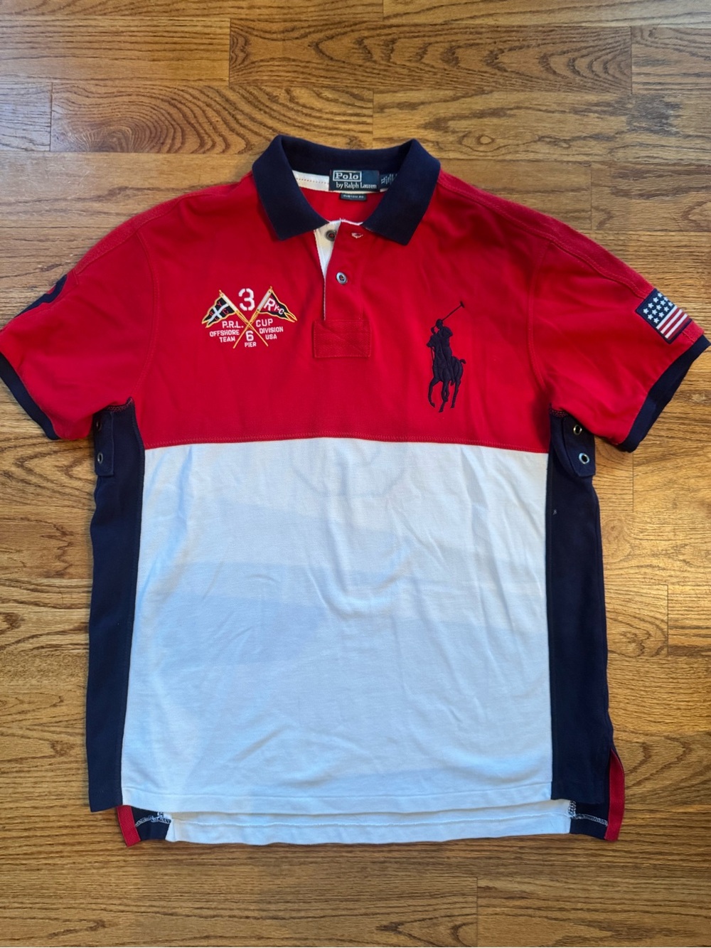 Polo by Ralph Lauren Red, White & Navy Short Sleeve Polo